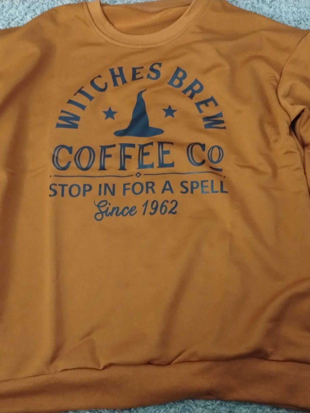 Witches Brew Coffee Co. Women's Sweater Small Burnt Orange